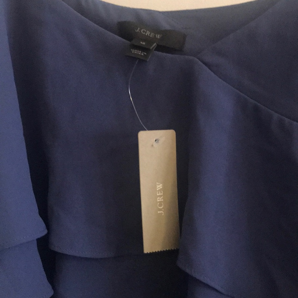 J Crew Slate Blue Ruffle Cami NWT - Picture 3 of 4